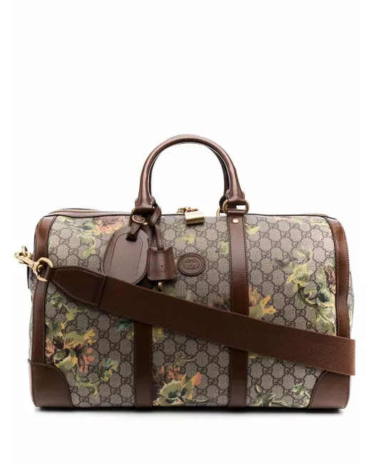 Gucci GG Supreme carnation print duffle bag