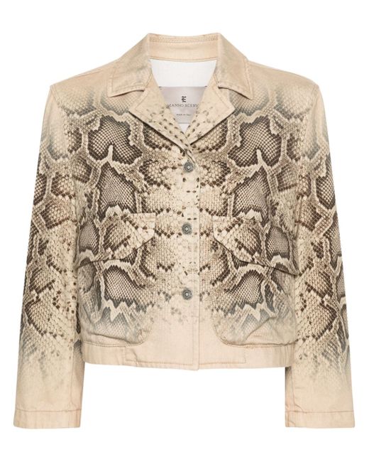 Ermanno Scervino snakeskin-print denim jacket