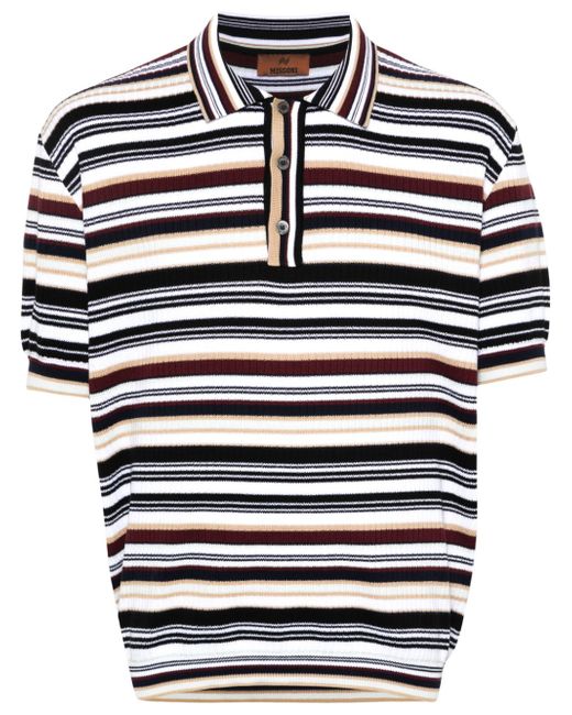 Missoni stripped knitted polo-shirt