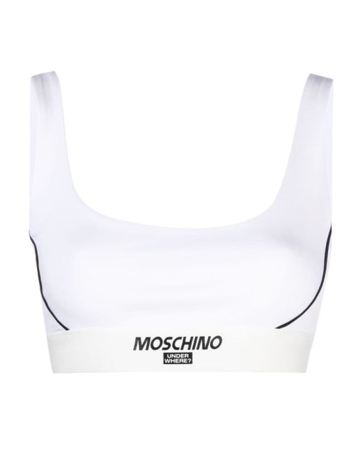 Moschino logo-underband stretch-cotton bra