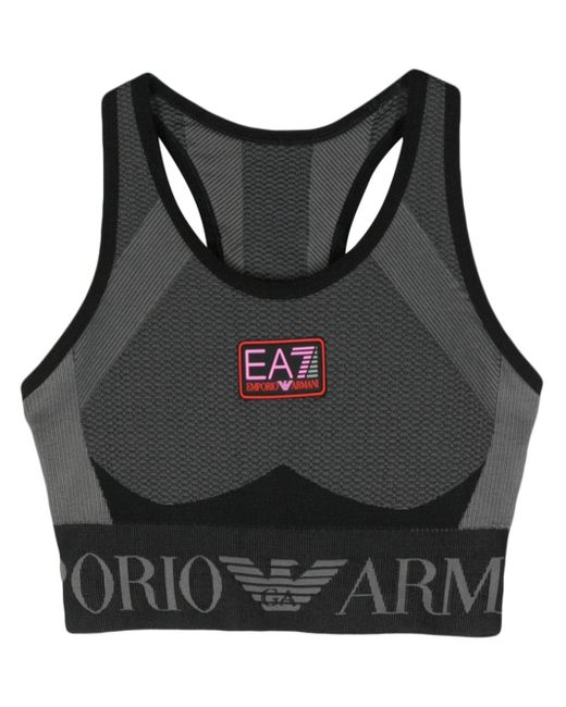 Ea7 logo-patch sports bra
