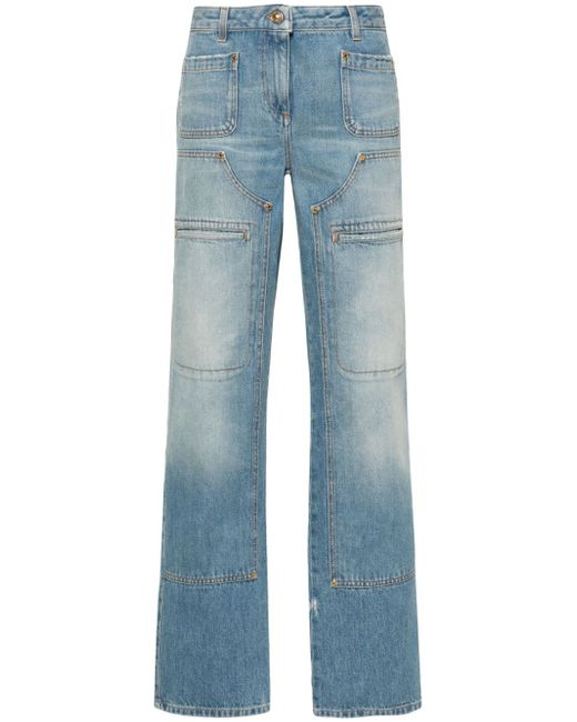 Palm Angels knee-panel mid-rise straight jeans