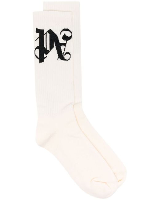 Palm Angels monogram-jacquard socks