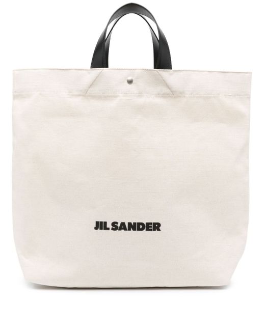 Jil Sander logo-print cotton tote bag