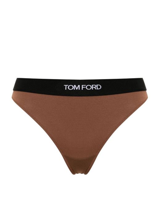 Tom Ford logo-waistband modal thong