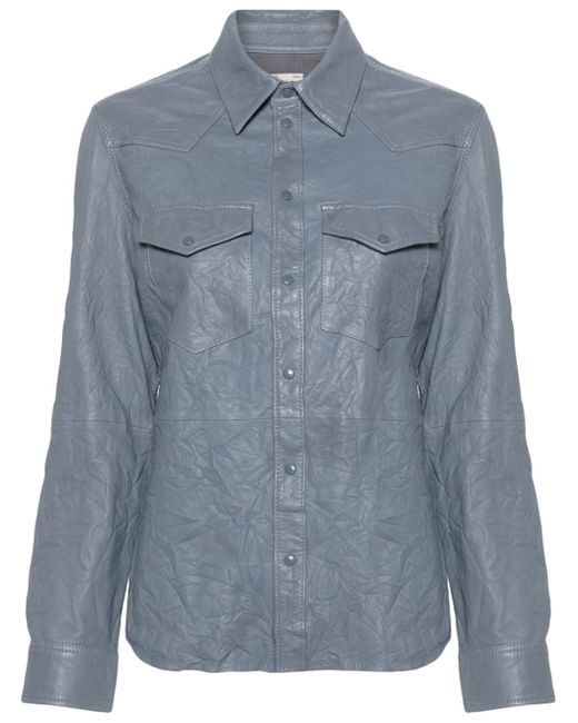 Zadig & Voltaire Thelma crinkled leather shirt