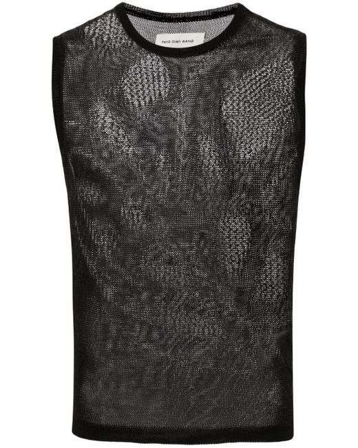 Feng Chen Wang lace-knit patterned tank top