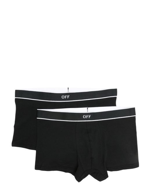 Off-White logo-waistband cotton briefs pack of two