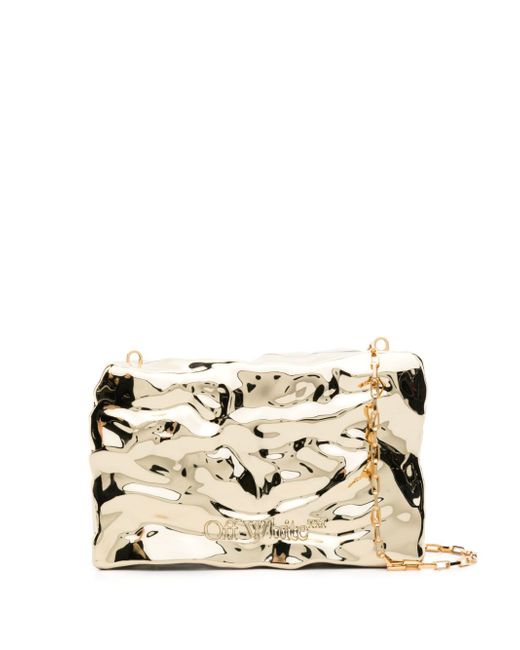 Off-White Crushed mirrored clutch bag