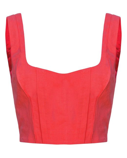 Pinko panelled corset-style crop top