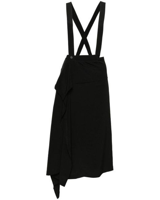 Yohji Yamamoto shoulder-straps satin skirt
