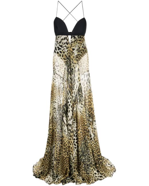 Roberto Cavalli leopard-print long dress