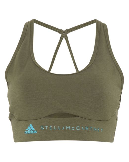 Adidas by Stella McCartney logo-rubberised sports bra