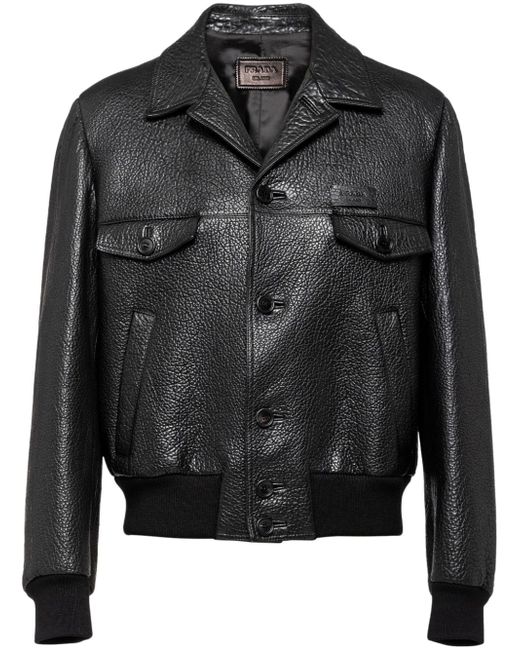 Prada pebbled-leather jacket