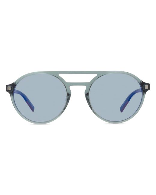 Z Zegna logo-lettering round-frame sunglasses