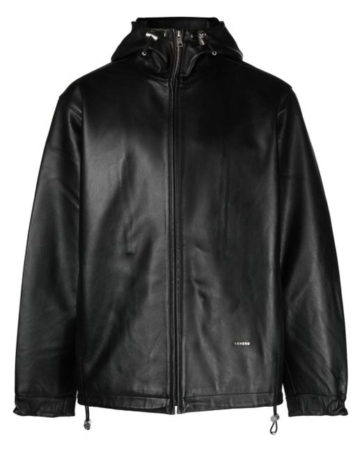 Sandro hooded leather jacket