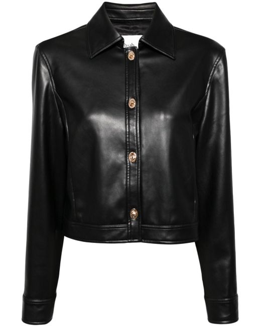 b+ab faux-leather shirt jacket