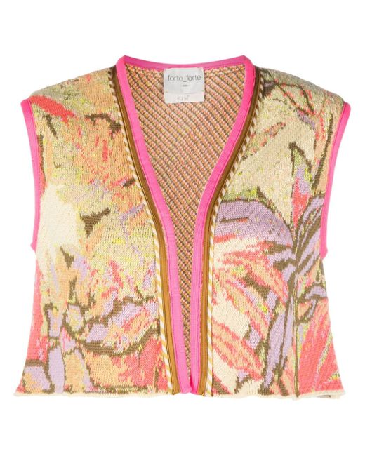 Forte-Forte jacquard-pattern ribbed-knit vest