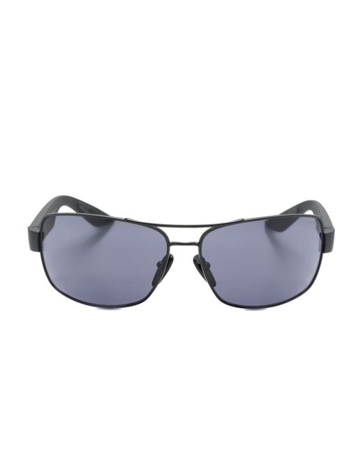 Prada rectangle-frame logo-print sunglasses