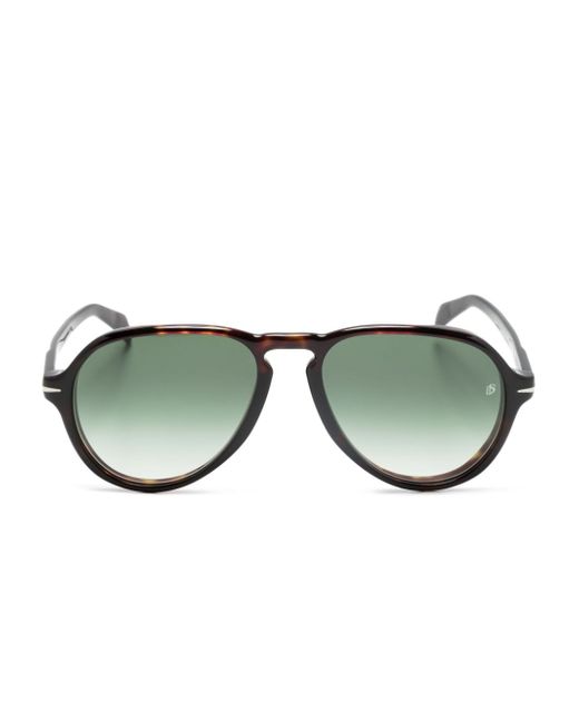 David Beckham Eyewear tortoiseshell-effect pilot-frame sunglasses