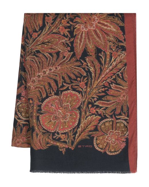Etro floral-print cashmere-blend scarf