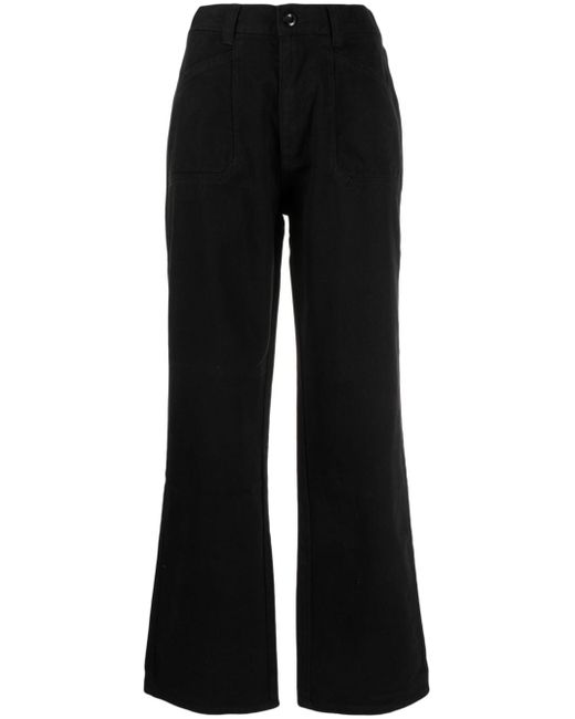 Izzue logo-patch twill straight-leg trousers