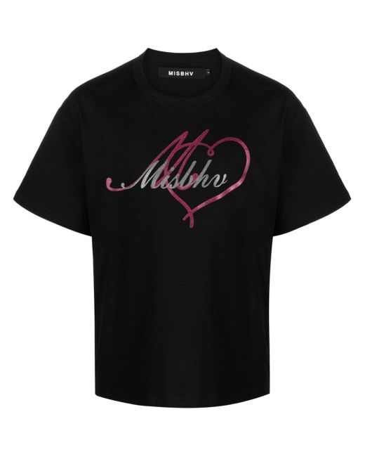 Misbhv logo-print glitter-embellished T-shirt