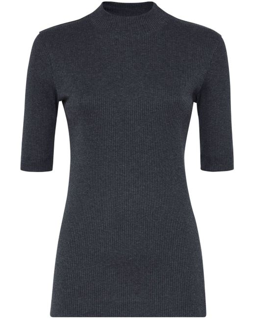 Brunello Cucinelli ribbed-knit mock-neck top