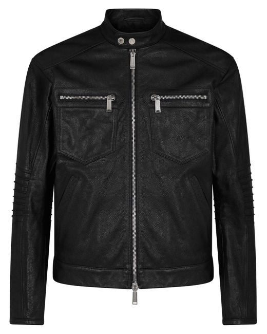 Dsquared2 zip-up leather jacket