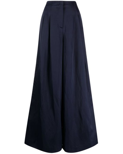 Twp pleat-detail palazzo trousers