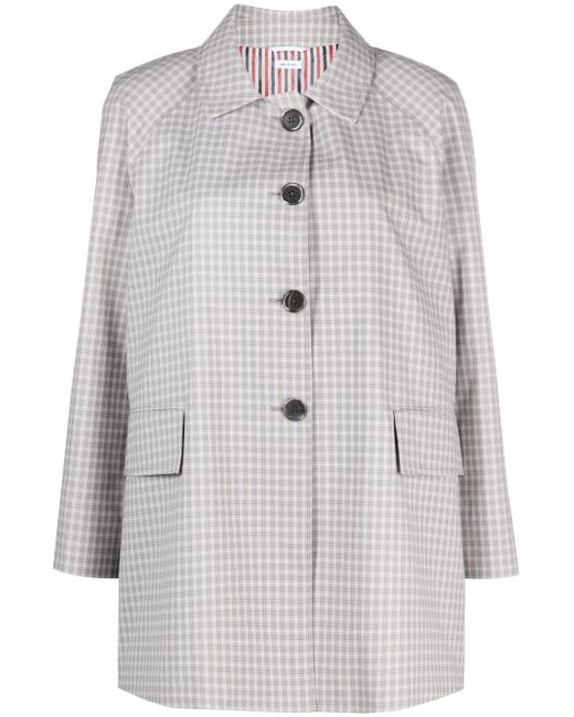 Thom Browne check-pattern cropped coat