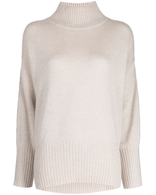 N.Peal lurex-detailing cashmere jumper