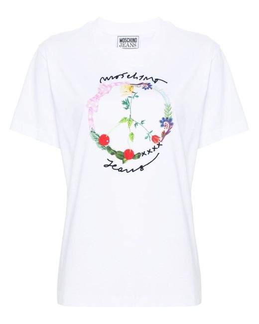 Moschino logo-raised T-shirt