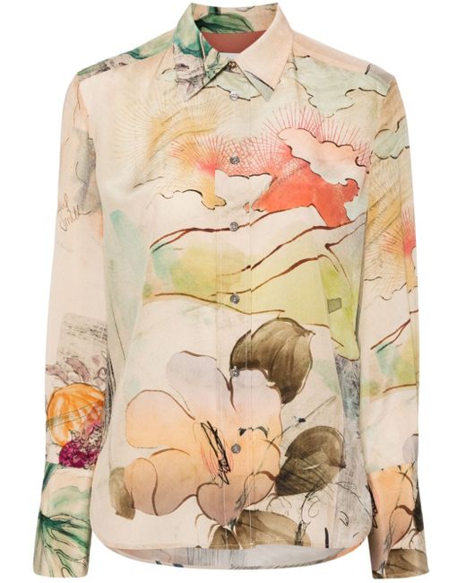 Paul Smith watercolour-print silk shirt