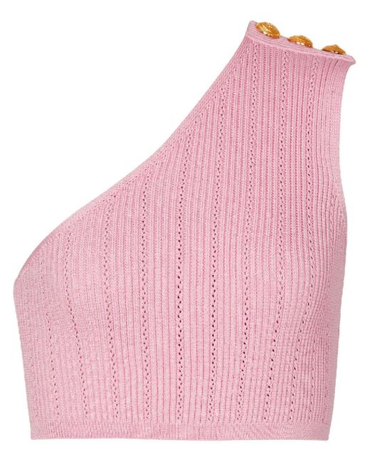 Balmain asymmetric knit top