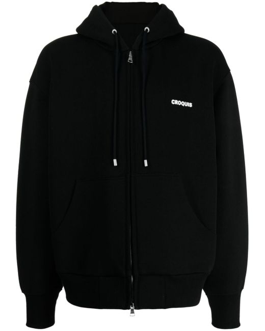 Croquis logo-print zip-up hoodie