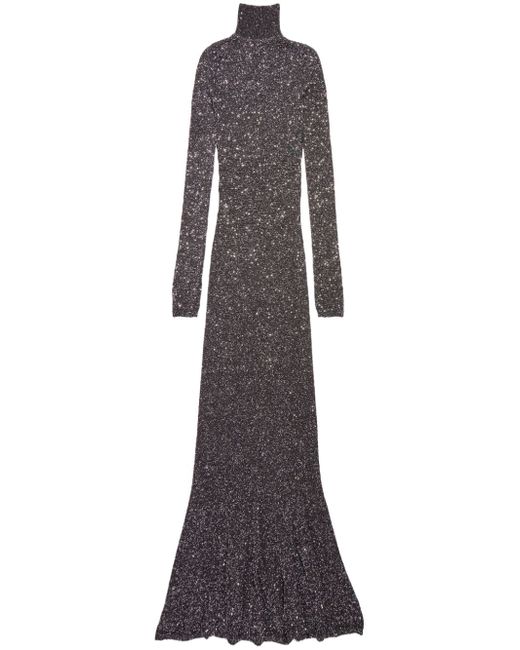 Balenciaga sparkled high-neck maxi dress