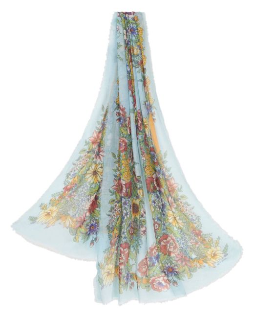 Etro floral-print frayed-edge scarf