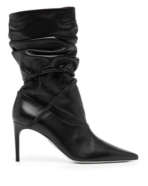 Rene Caovilla 80mm ruched leather boots