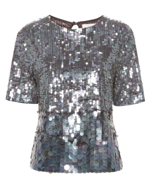 P.A.R.O.S.H. iridescent sequin-embellished T-shirt