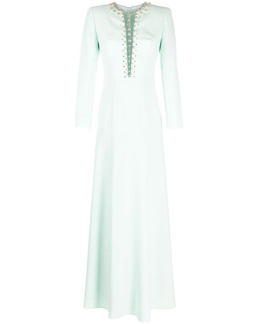Jenny Packham Marius crystal-embellished crepe gown dress