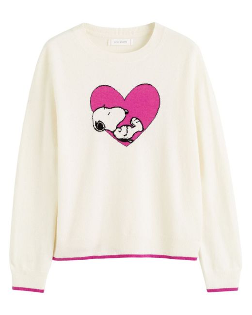 Chinti And Parker Heart Snoopy wool blend jumper