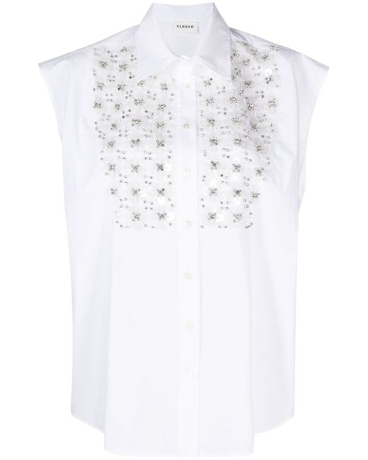 P.A.R.O.S.H. sequined sleeveless cotton blouse