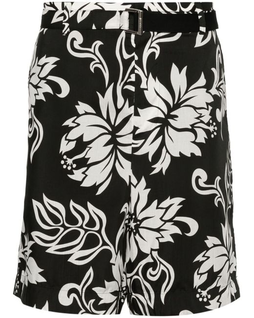 Sacai floral-print poplin shorts