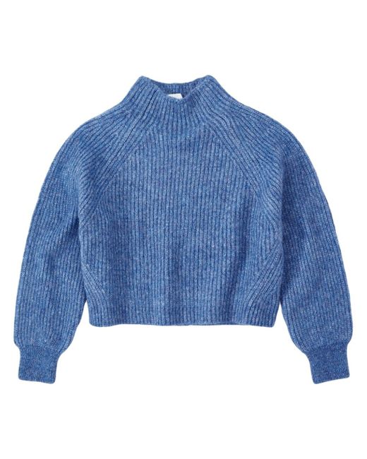 Closed high-neck ribbed jumper