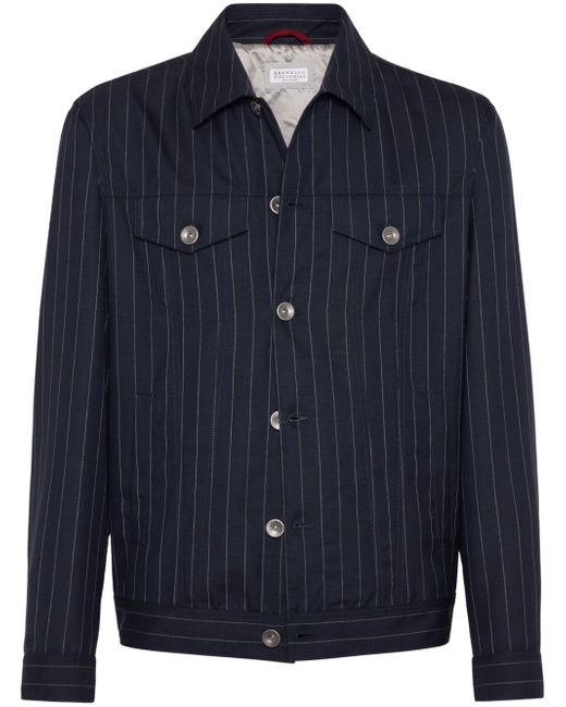 Brunello Cucinelli striped virgin-wool jacket