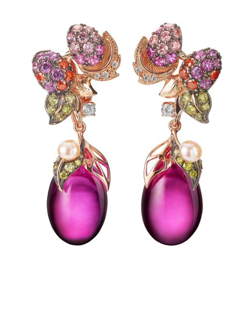 Anabela Chan 18kt rose gold Pinkberry multi-stone earrings