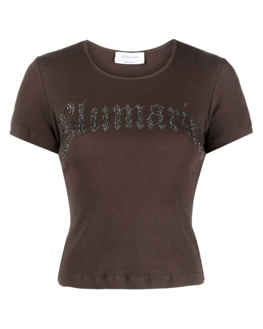 Blumarine logo-embellished ribbed-knit T-shirt