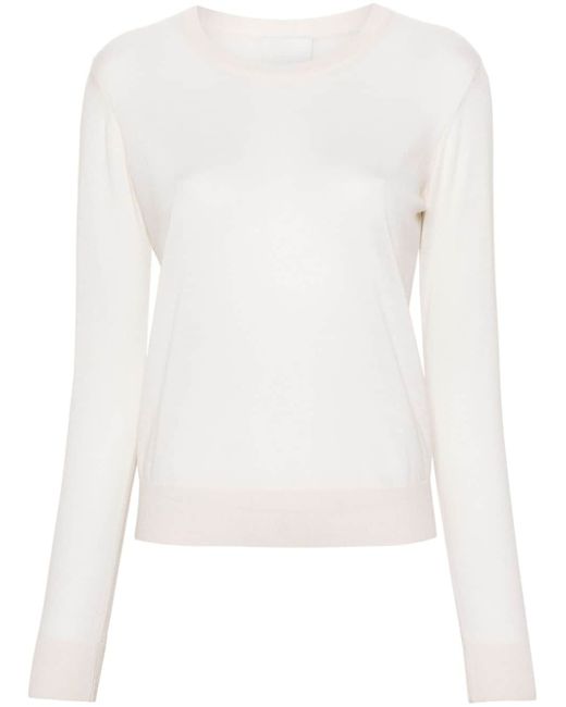 Allude crew-neck cropped jumper
