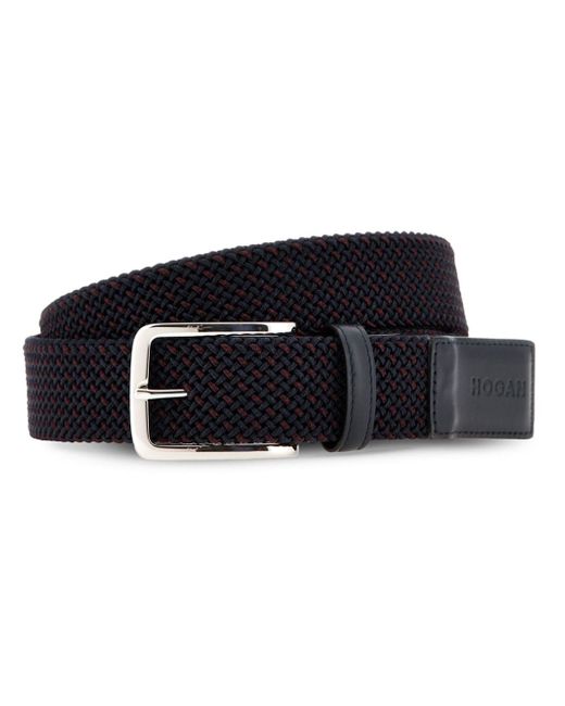 Hogan leather-trim interwoven belt